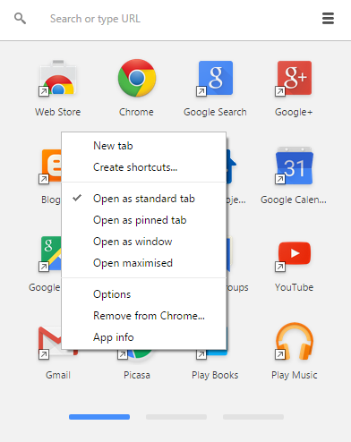Chrome app context menu on Windows 7