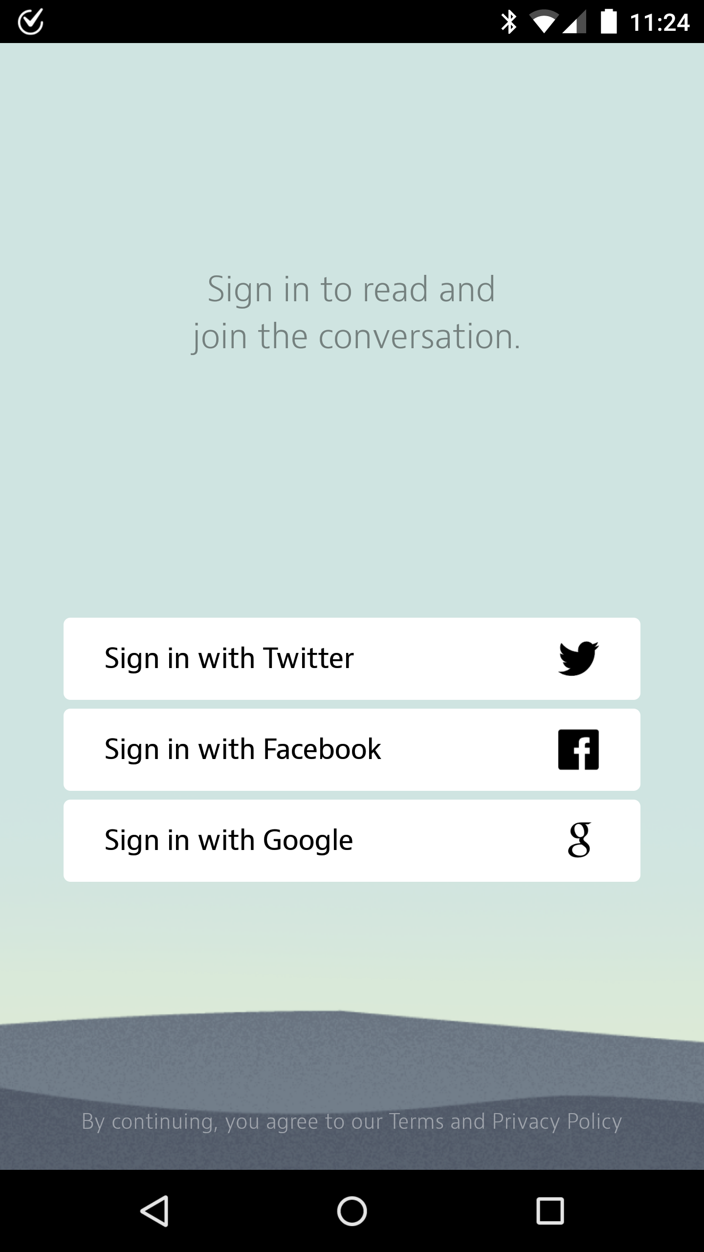 Medium login on Android