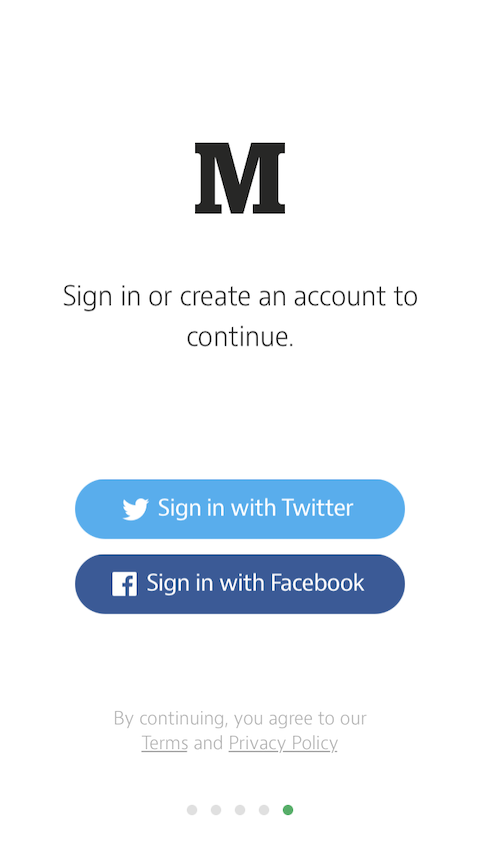 Medium login on Android