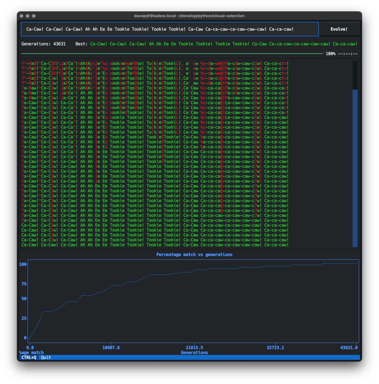 Visual Selection in action