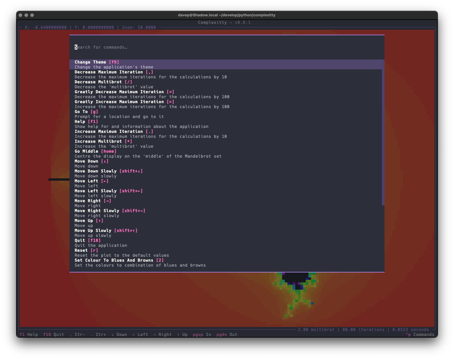 The command palette