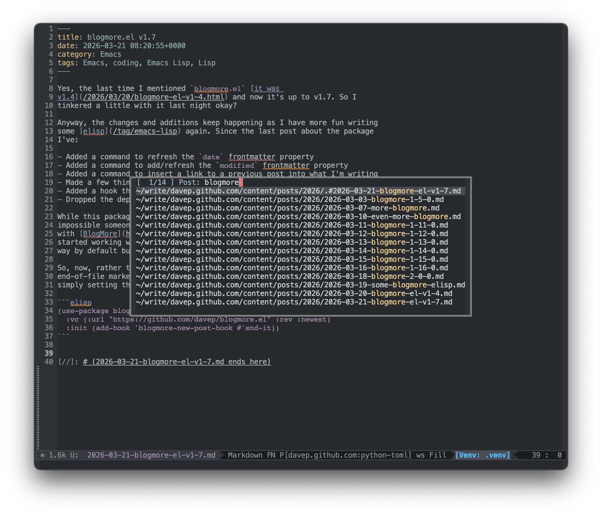 Picking a post to link
