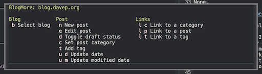 BlogMore with all commands available