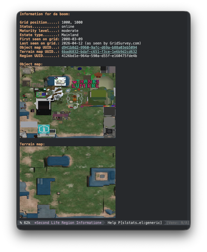 Region information for Da Boom