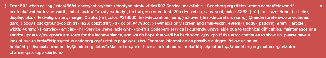 Codeberg error