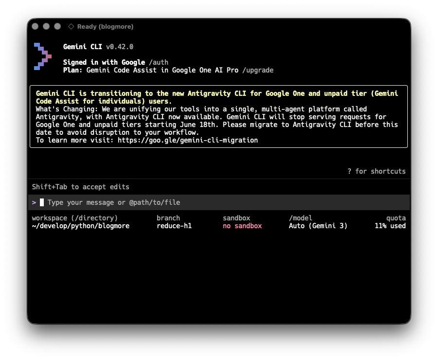 Goodbye Gemini CLI