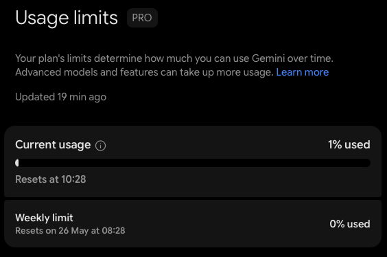 My usage limits