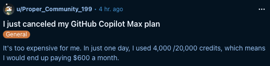 It is too expensive