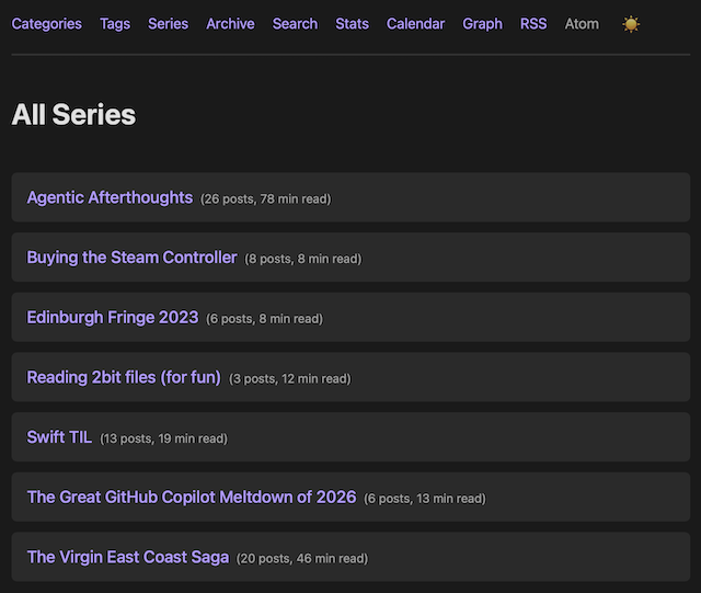 My blog's series index