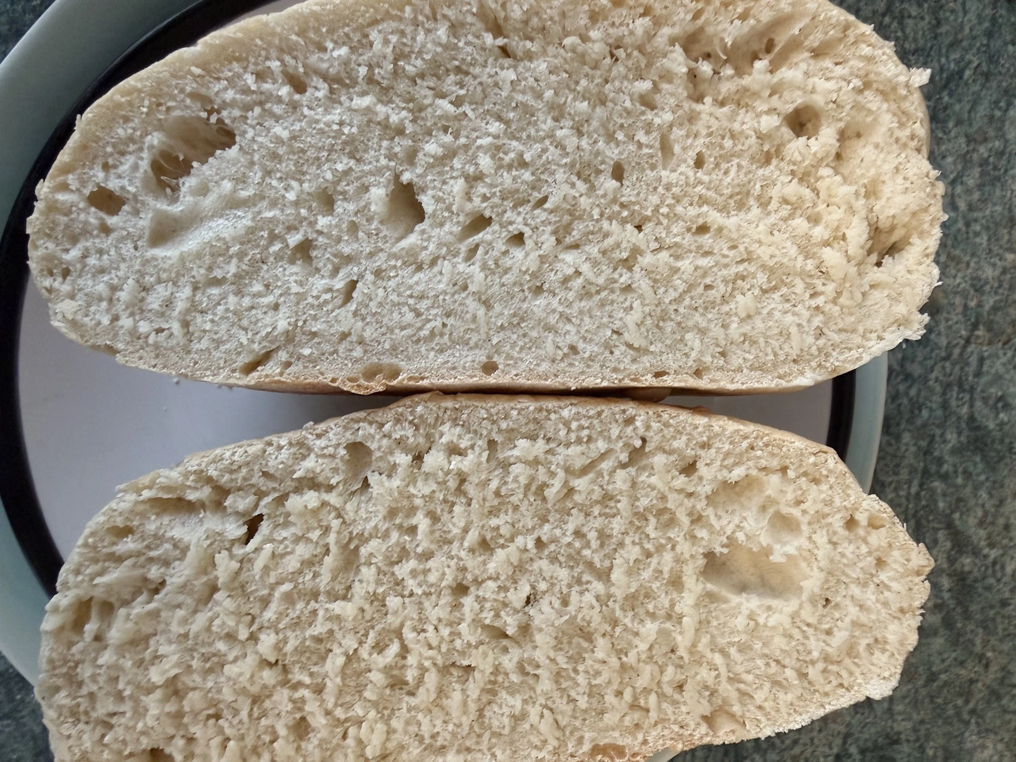 Cut in half