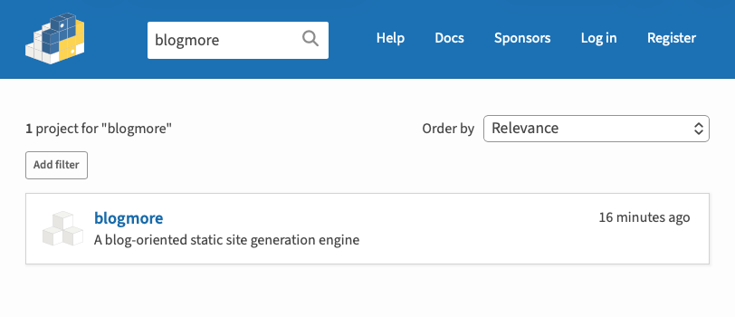 PyPI search