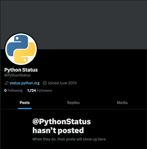 PyPI status on Twitter