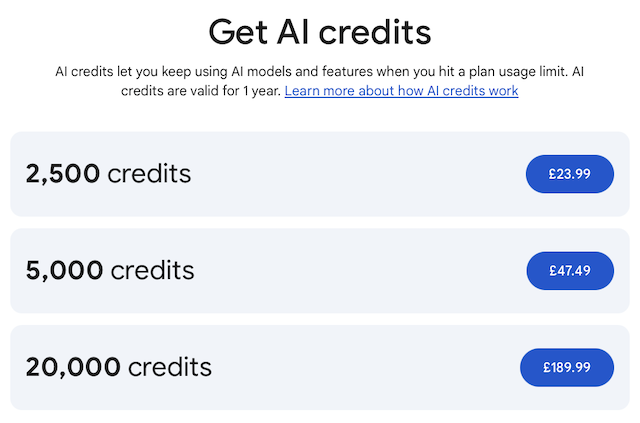 I can buy more credits