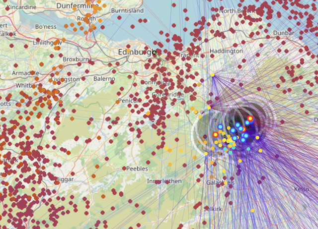 Lightning map of the last 24 hours