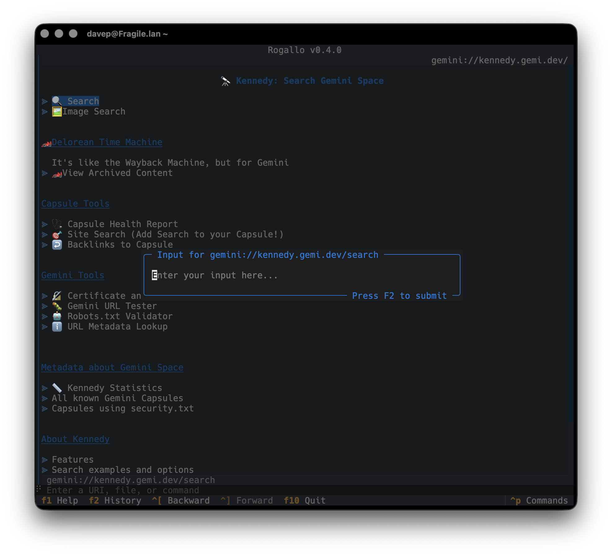 A request for user input