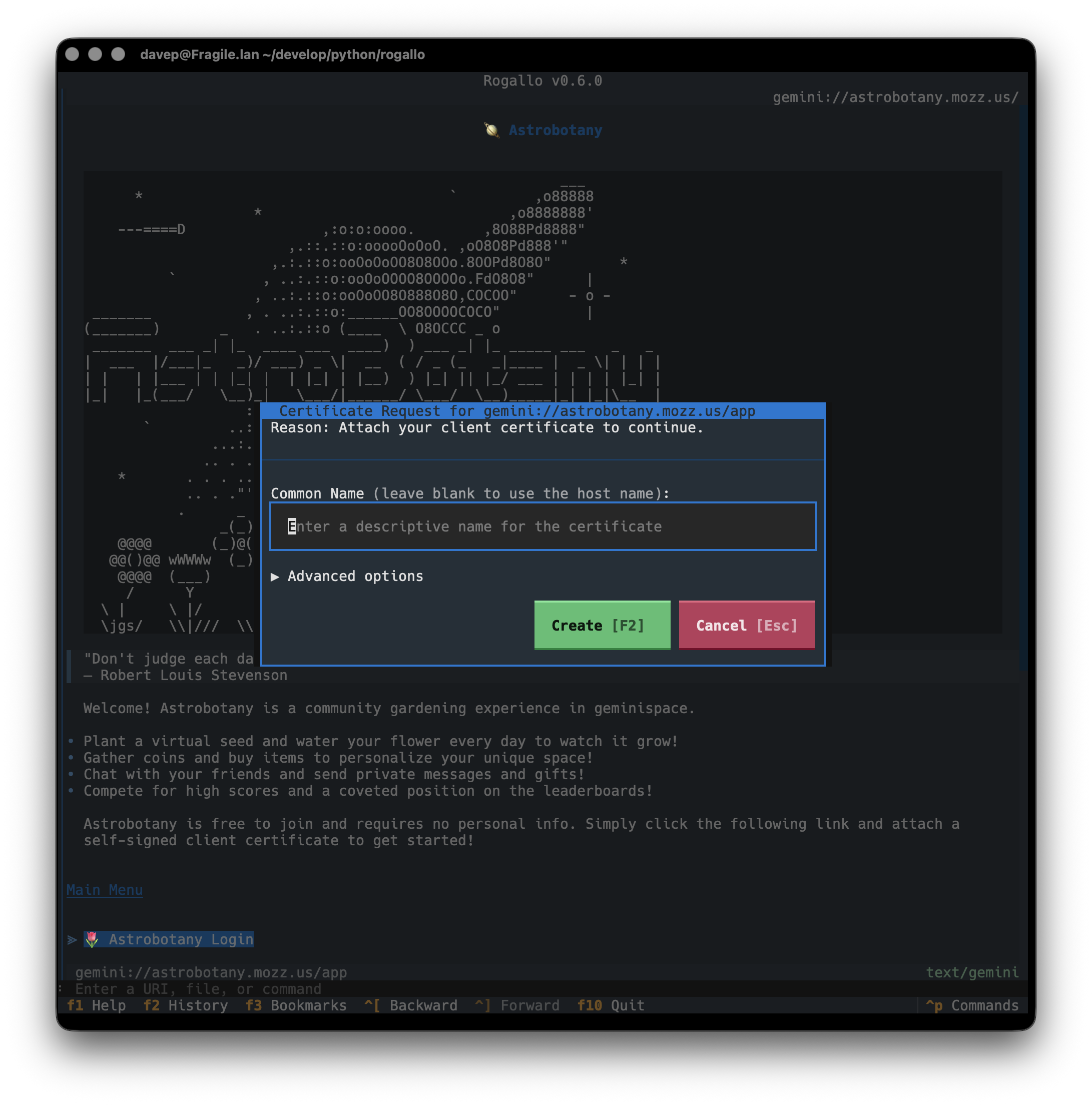 Simple dialog
