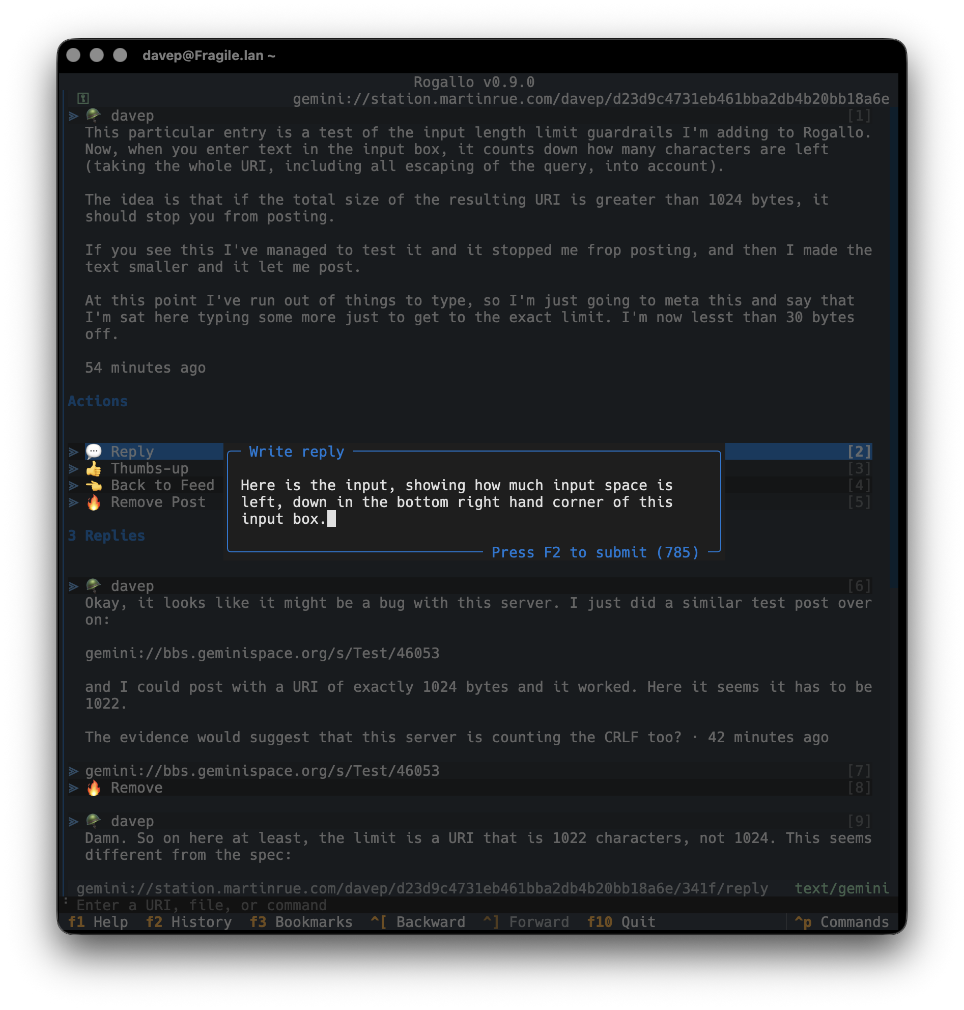 The input count