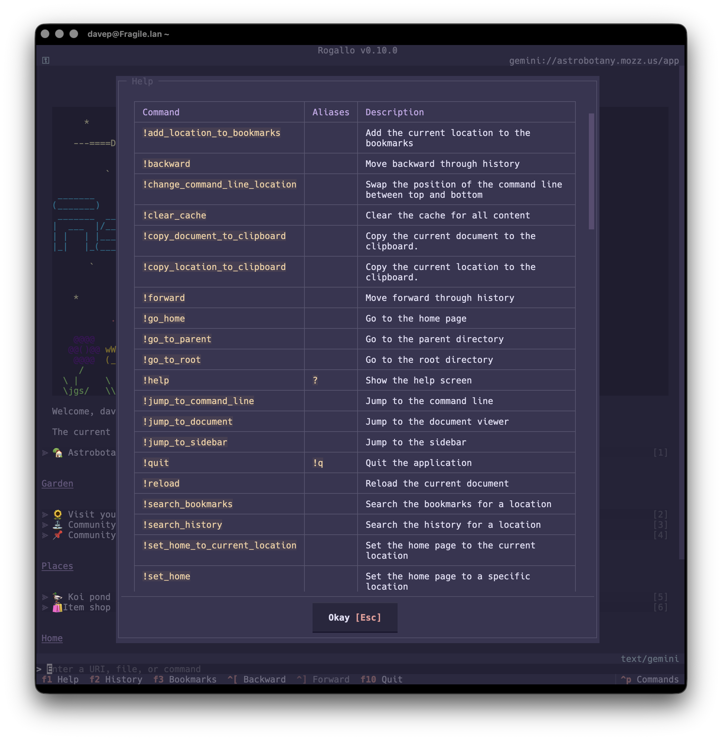 Help showing commands