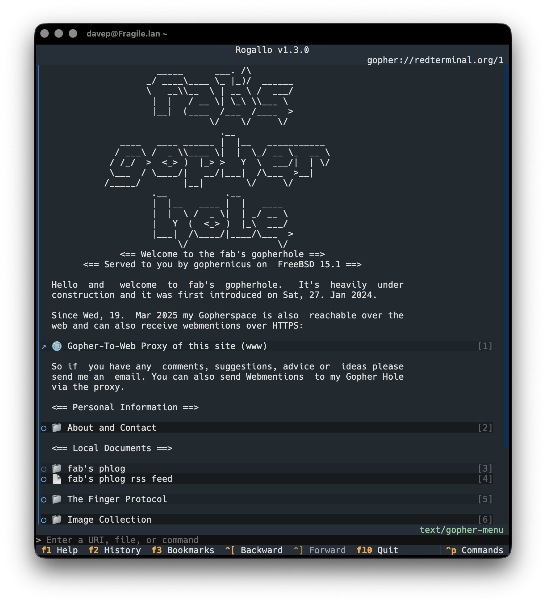 Rogallo showing a Gopher hole