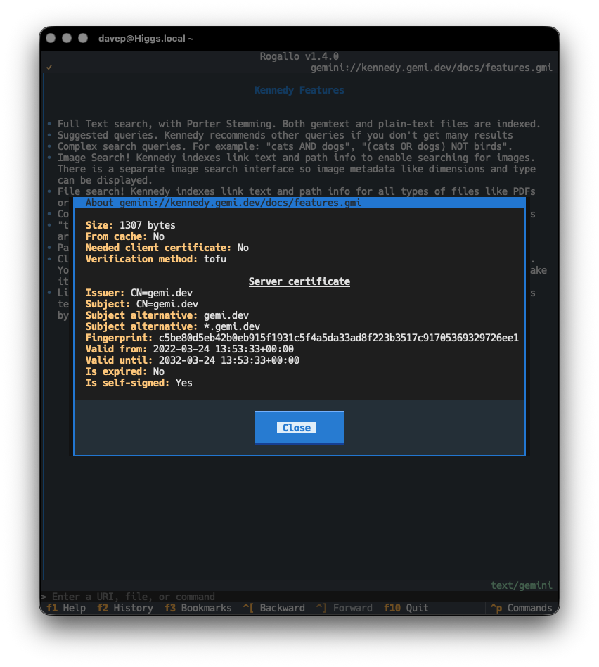 Showing info on a self-signed page