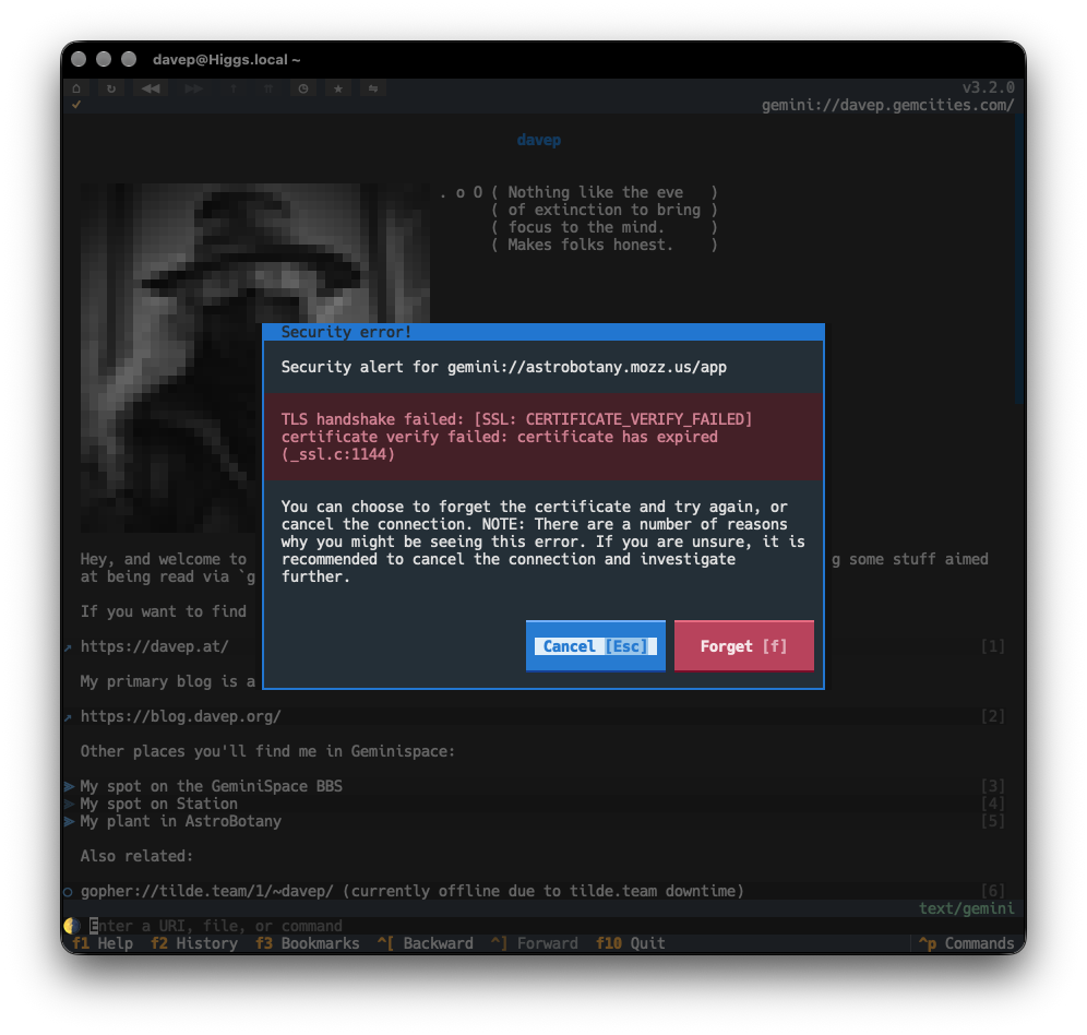 Expired certificate