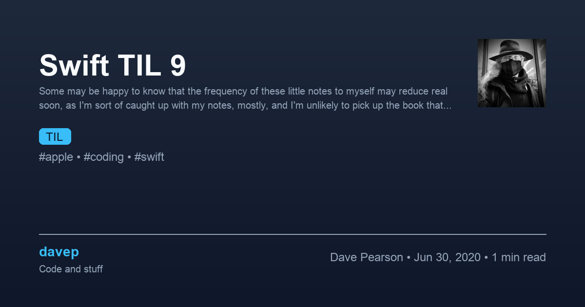 Swift TIL 9 - davep